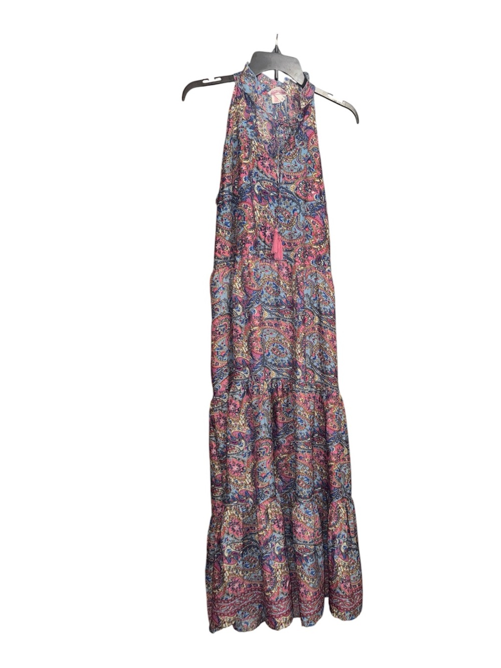 Colorful Paisley Halter Maxi Dress
